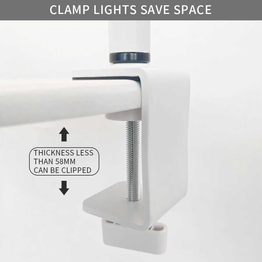 lampe maquillage blanc moderne clip support téléphone réglable éclairage guide inclusion
