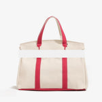 sac main toile coton beige noir vert rose poignées détachables casual chic rivets anti