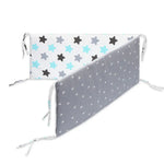 barrière lit bébé gris rose blanc bleu flamants roses licornes étoiles géométriques floraux