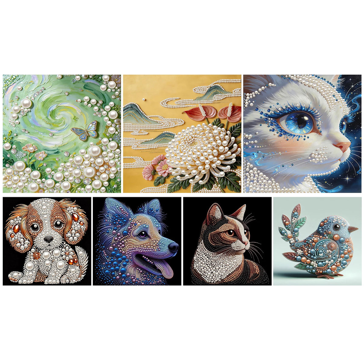 tableau décoratif papillon fleurs oiseau art contemporain vert blanc bleu doré noir opaques fixé