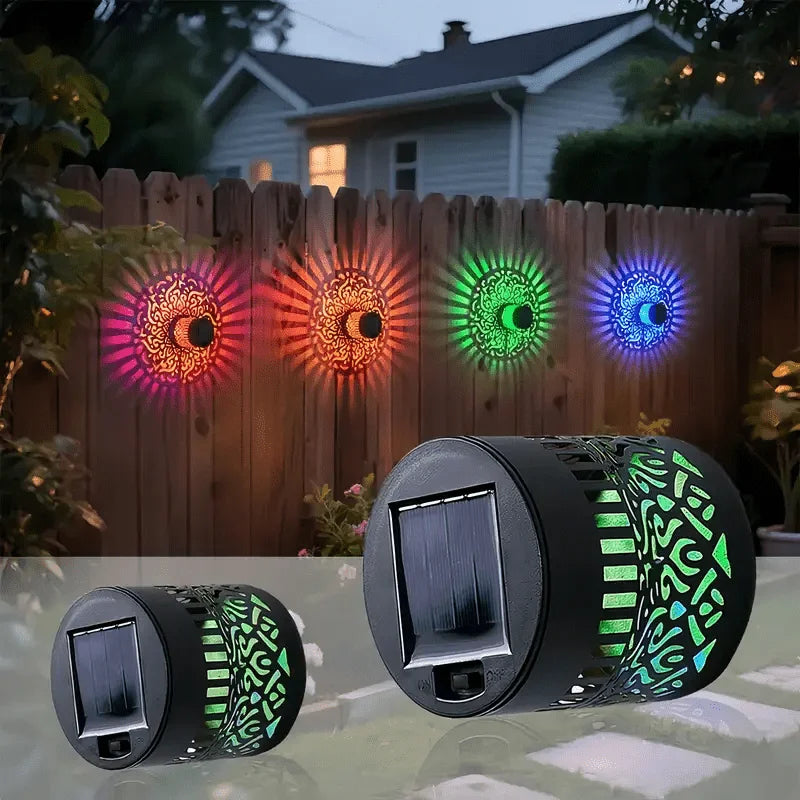 projecteurs solaires adhésifs 3m mandala coloré moderne extérieur nocturne halloween noel