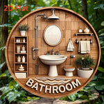 plaque decorative salle bain bois naturel moderne 20cm bathroom blanc minimaliste