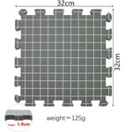 tapis découpe mousse jaune vert gris grille imprimée utilitaire échantillons crochet épingles pinces couture