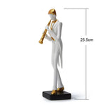 statues musiciens résine blanc doré moderne minimaliste saxophone violoncelle décoration