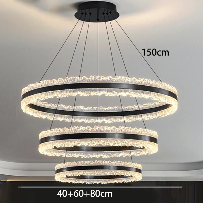 suspension lumineuse moderne cristaux dorés translucide noir pendentif chaines 110cm 40cm 60cm 80cm