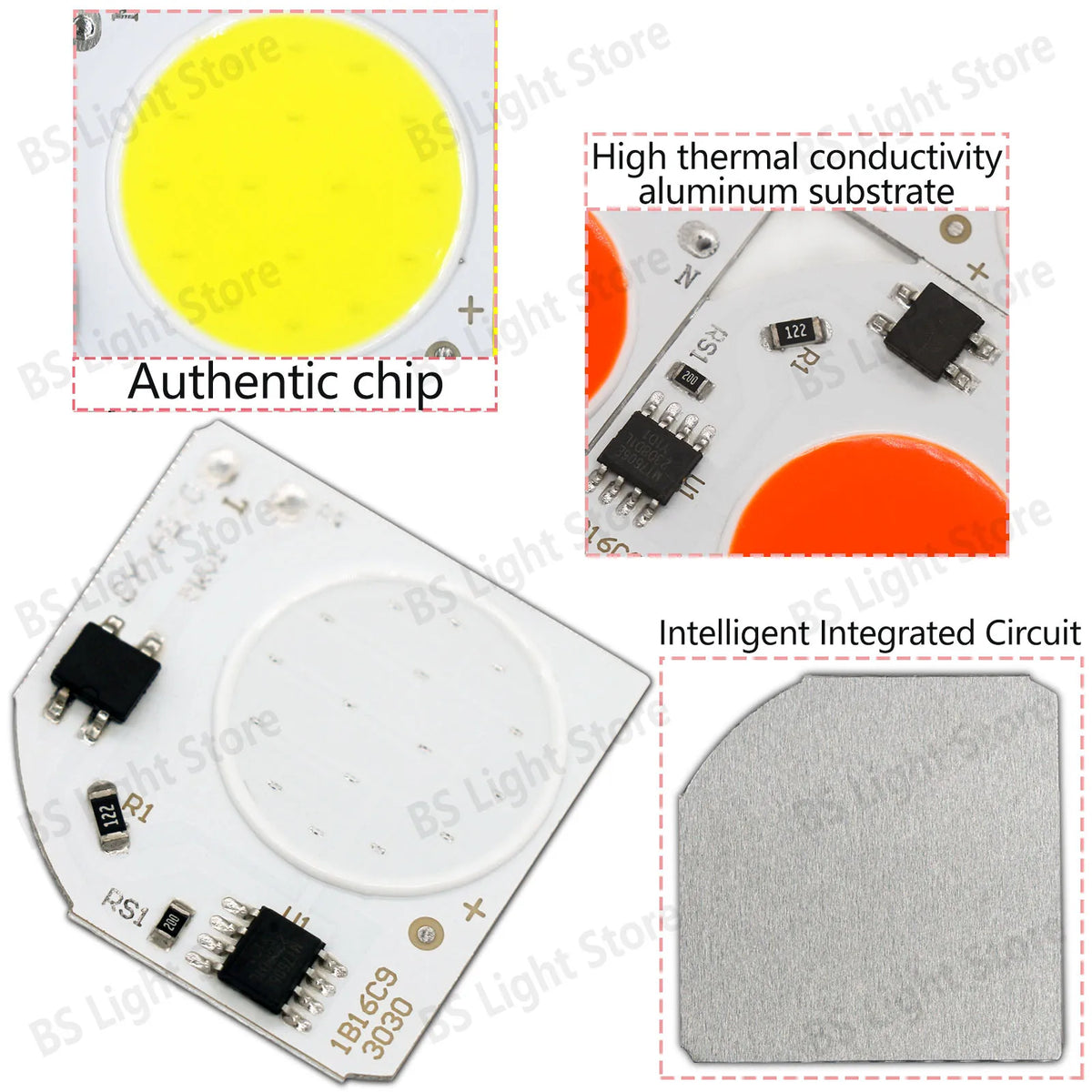 LED Chip 5W Blanc Vert Rouge Bleu 30mm Circulaire Moderne Technologie Intérieure Décoration Fixation