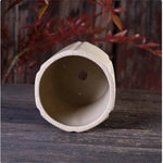 Cache pot céramique moderne rouge beige noir texture granulée fleur plante verteintérieur decoration