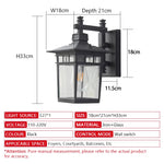 lampe murale extérieure noire verre translucide classique ip65 ac110 240v interrupteur mural fluxlumineux249 2000