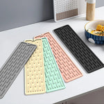 tapis séchage vaisselle silicone moderne gris rayures horizontales 35cm 55cm