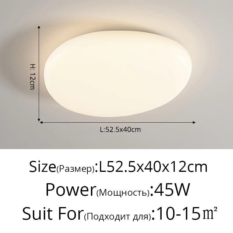 plafonnier led moderne minimaliste acrylique blanc fixation circulaire ovale éclairage quotidien contemporain