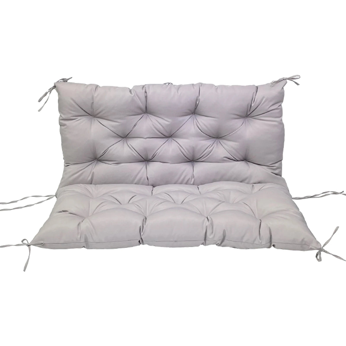 coussin balançoire extérieur gris capitonné imperméable rubans fixation banc jardin moderne