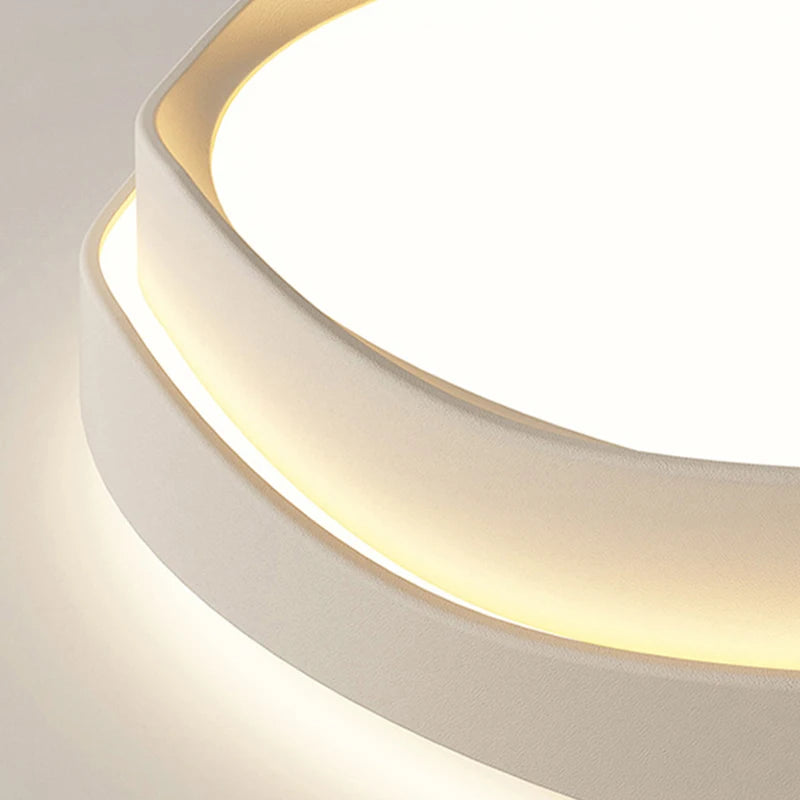 plafonnier led moderne blanc beige rond ondulé mat intérieur minimaliste intensité variable toucher