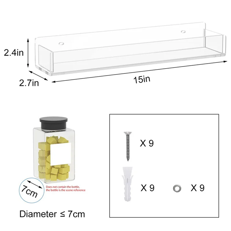 rangement mural épices transparent moderne vis fixations compartiments cuisine organisation.storage holder spice acrylic transparent