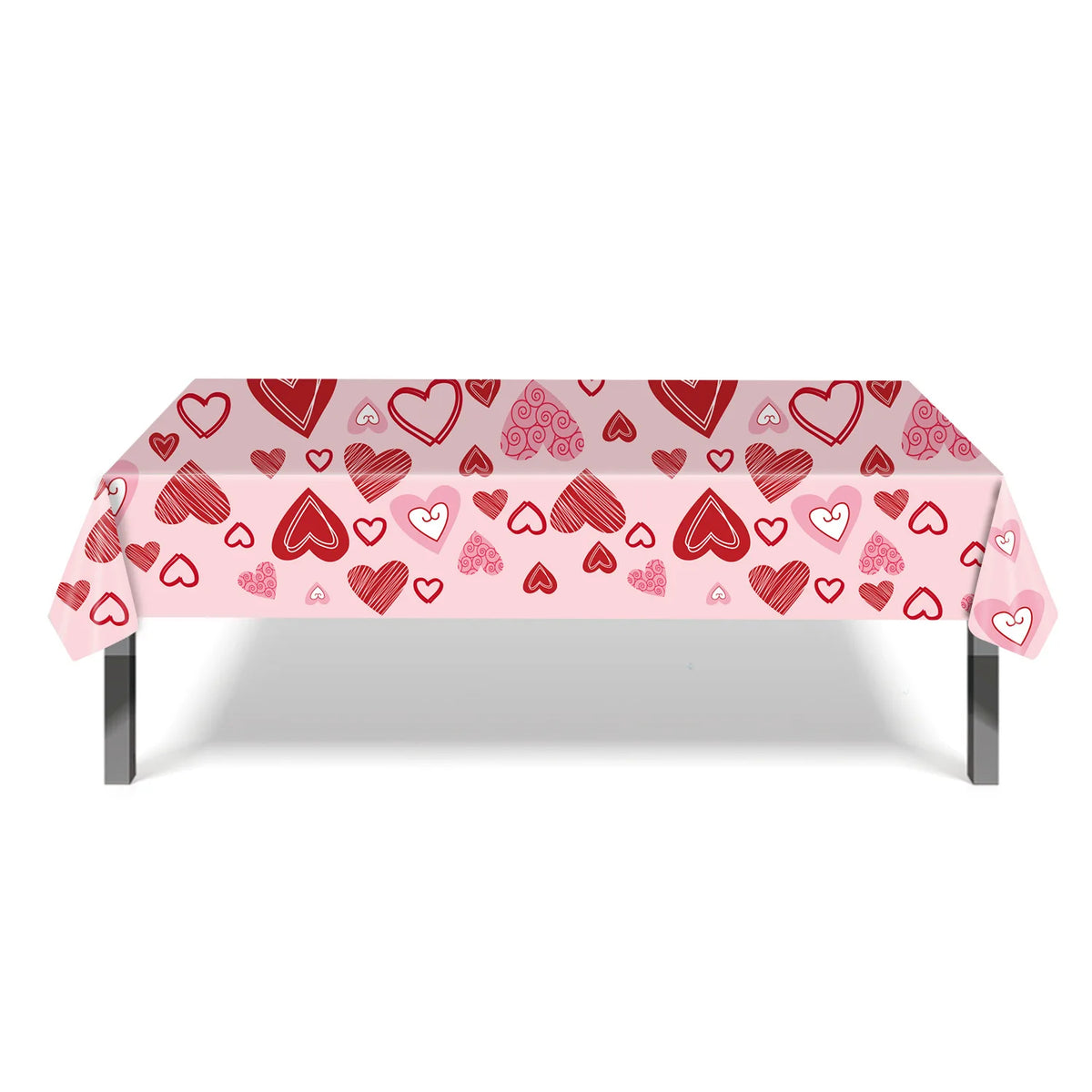 vaisselle jetable saint valentin assiettes gobelets serviettes pailles coeurs suspendus spirales rose rouge blanc