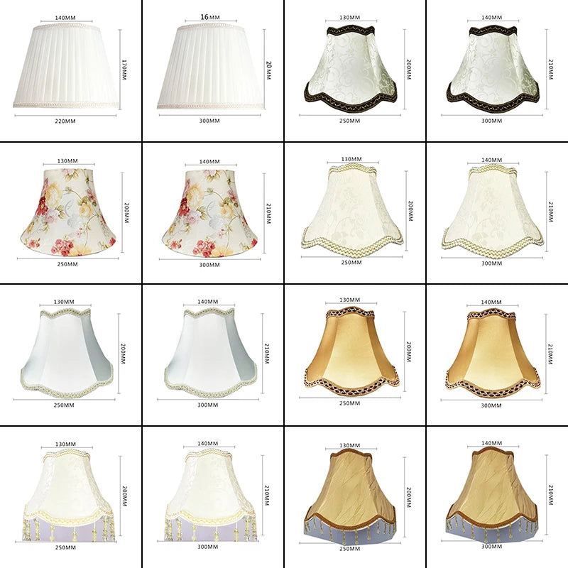 abat jour tissu floral broderie franges beige luxe décoration lampe table murale moderne