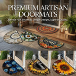 tapis porte demi rond motif floral moderne antidérapant lavable divers couleurs abeilles mandala