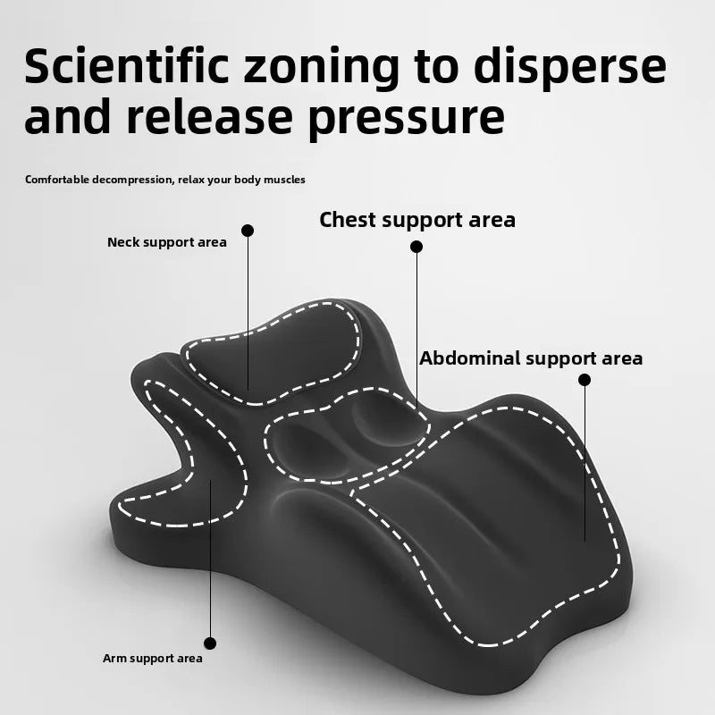 coussin multifonctionnel noir texture douce contemporain ergonomique mousse mémoire forme polyester coton massage lit