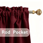 rideau fenêtre rouge bordeaux pompons bordure haute performance doux épais classique anneaux métalliques