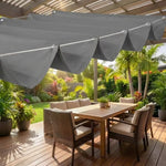 toile parasol moderne résistante l'eau gris beige bleu texture tissée protection solaire jardinet opacité