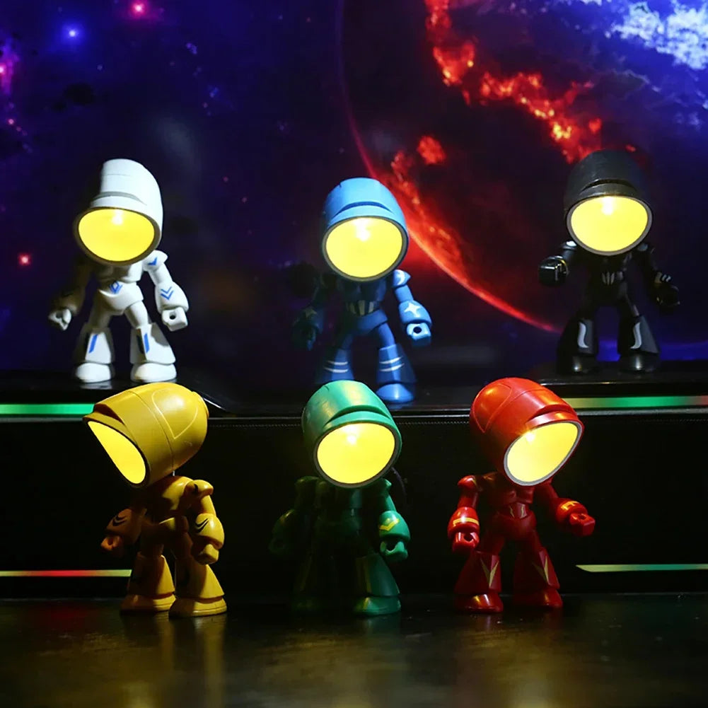 veilleuse led robotique table enfant rouge vert bleu jaune noir blanc moderne