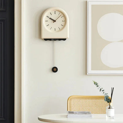Horloge pendule murale moderne style crème pour salon