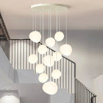 suspension lumineuse moderne blanche ronds alliage opacité éclairage intérieur salle bain led autoinstallation flux