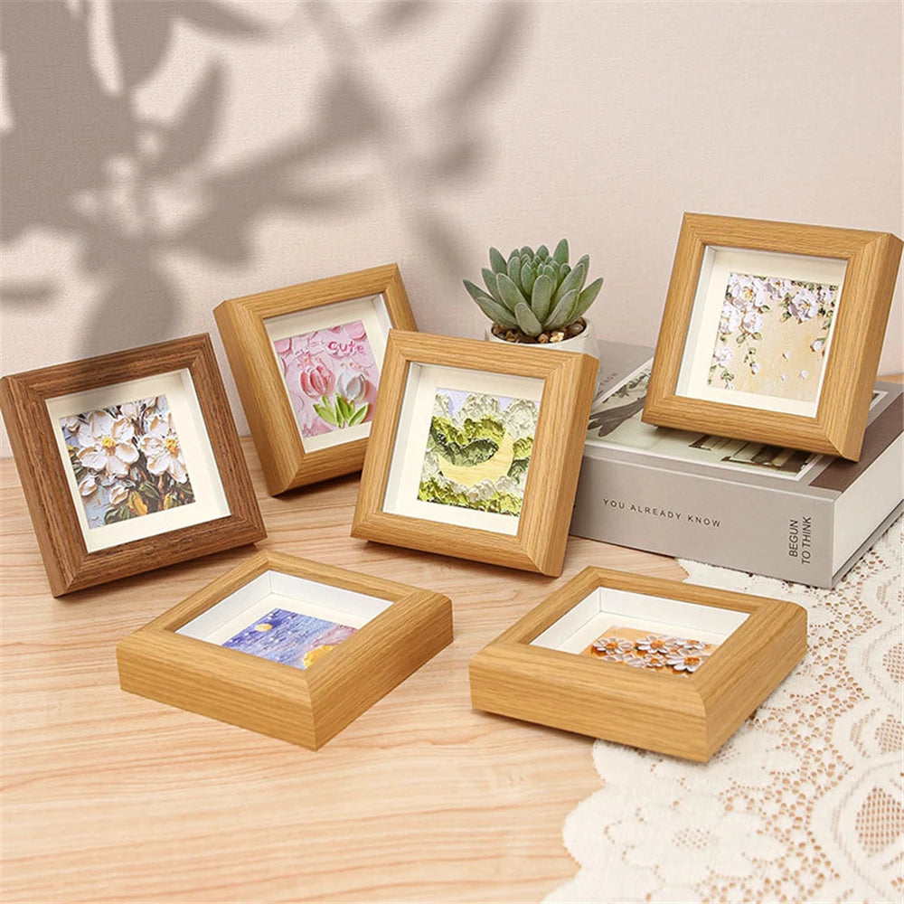 cadre photo bois naturel clair texture classique deco maison enfant anniversaire