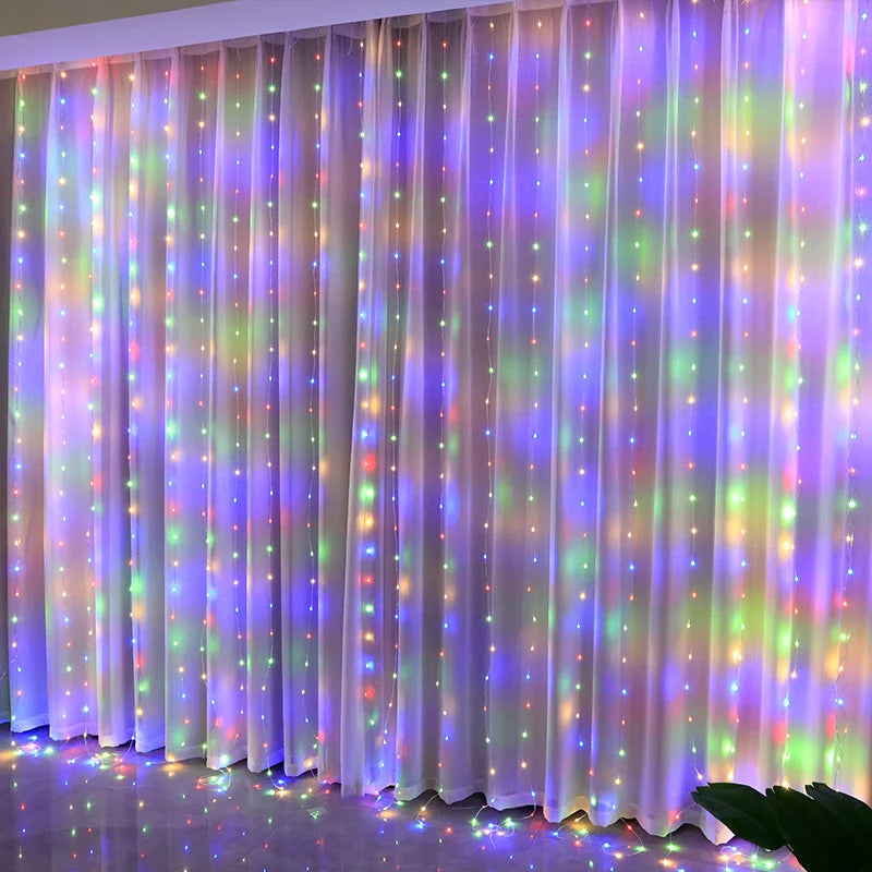 guirlande lumineuse étoiles multicolore led blanc moderne télécommande noël nouvelle année chambre