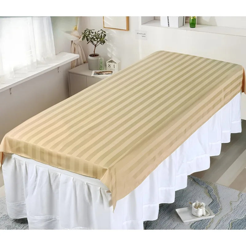 drap table coton rayures horizontales blanc rose gris moderne facile entretien