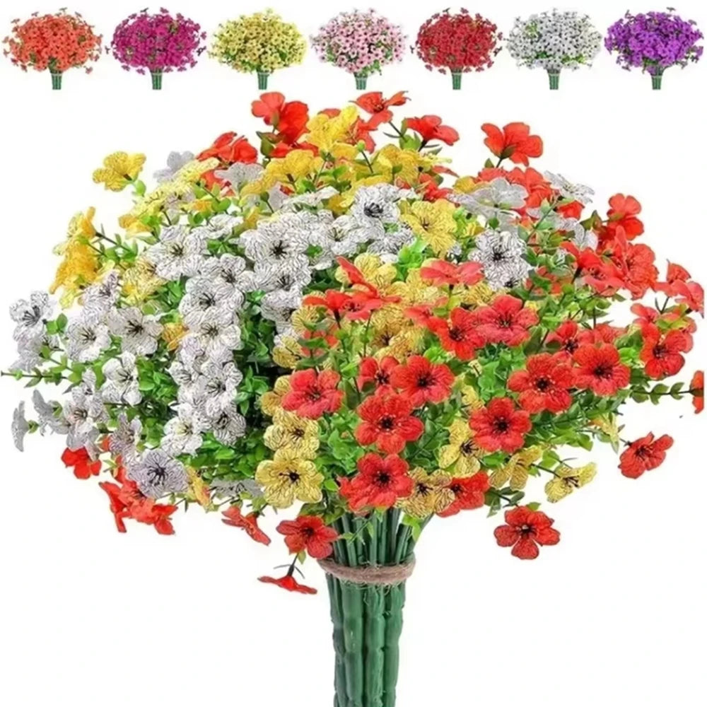 plantes artificielles fleurs multicolores modernes extérieur intérieur décoration maison chambre événement festive