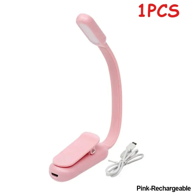 lampe lecture rechargeable usb rose bleu noir clip ajustable brightness étudiant chambre dormir