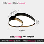 plafonnier led moderne minimaliste abstrait blanc noir doré chambre salon decoration