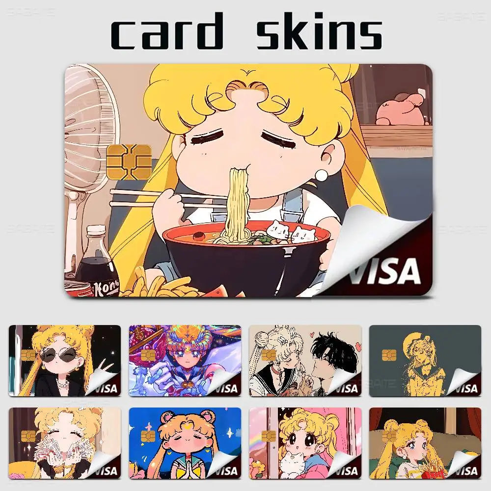 étiquettes carte bancaire stickers dessins animés personnages mignons adhésifs réutilisables waterproof classiques cartes credit