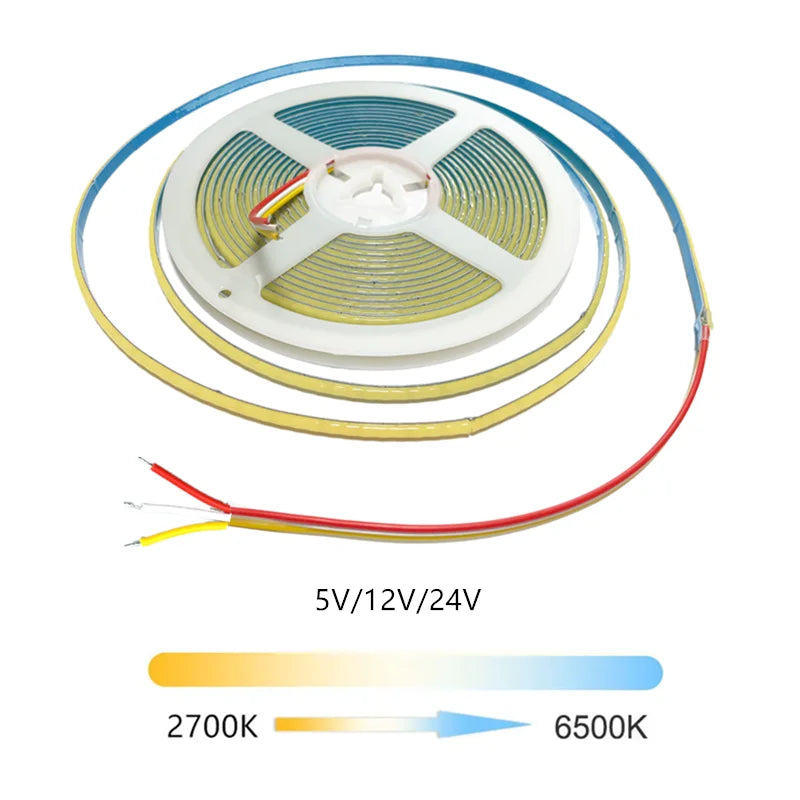 ruban led cohiba 12v 2700k 6500k adhésif moderne blanc jaune rayures régulières