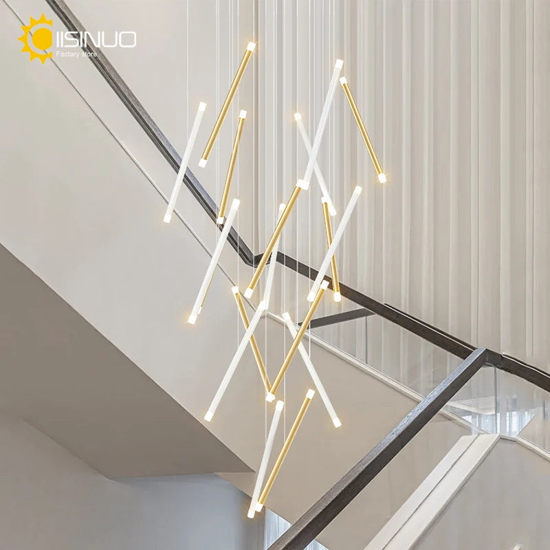 Suspension lumineuse contemporaine minimaliste noir blanc led 108w adjustable 350cm