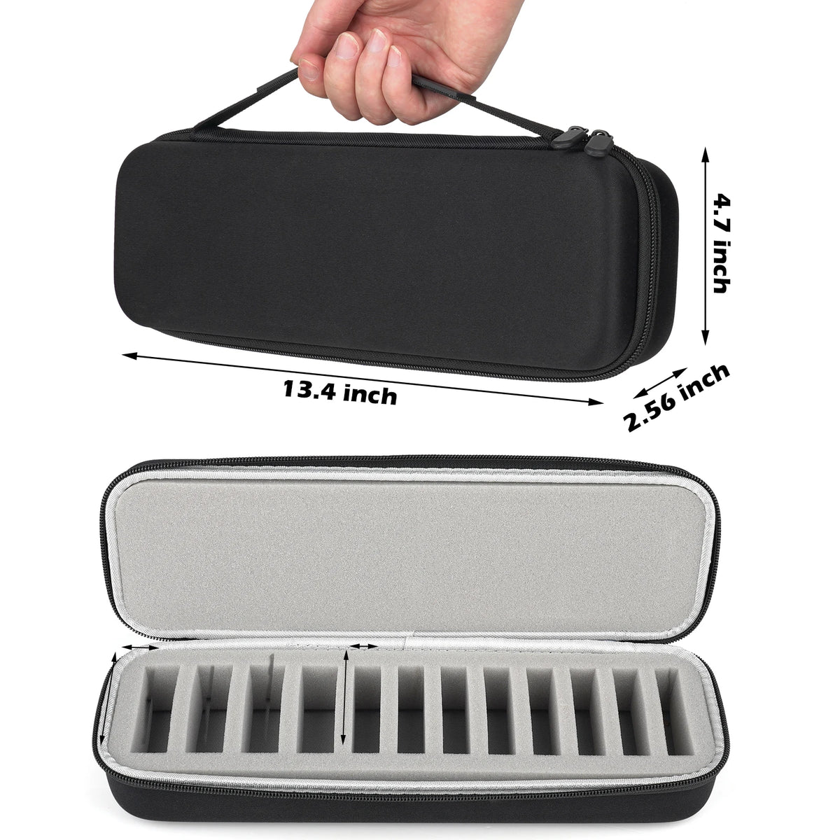 étui rangement tondes cheveux barbe animaux noir gris tissu mousse mémoire forme professionnel utilitaire