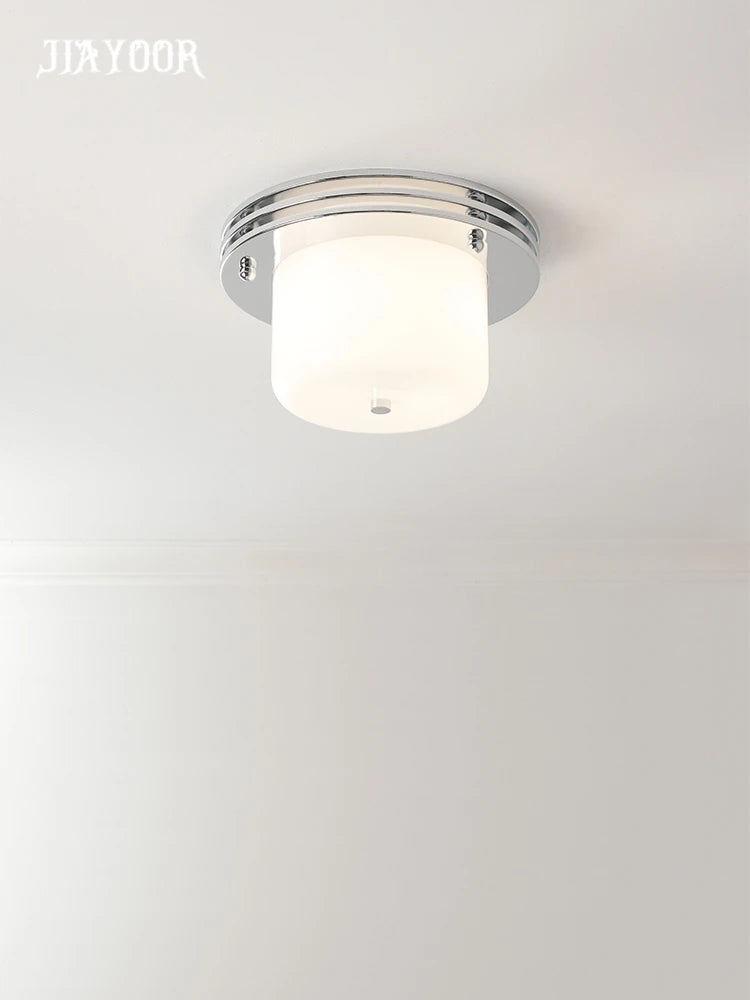 lampe moderne blanc chrome verre opaque 30cm 40cm LED 3000K 4500K 6000K(touches)