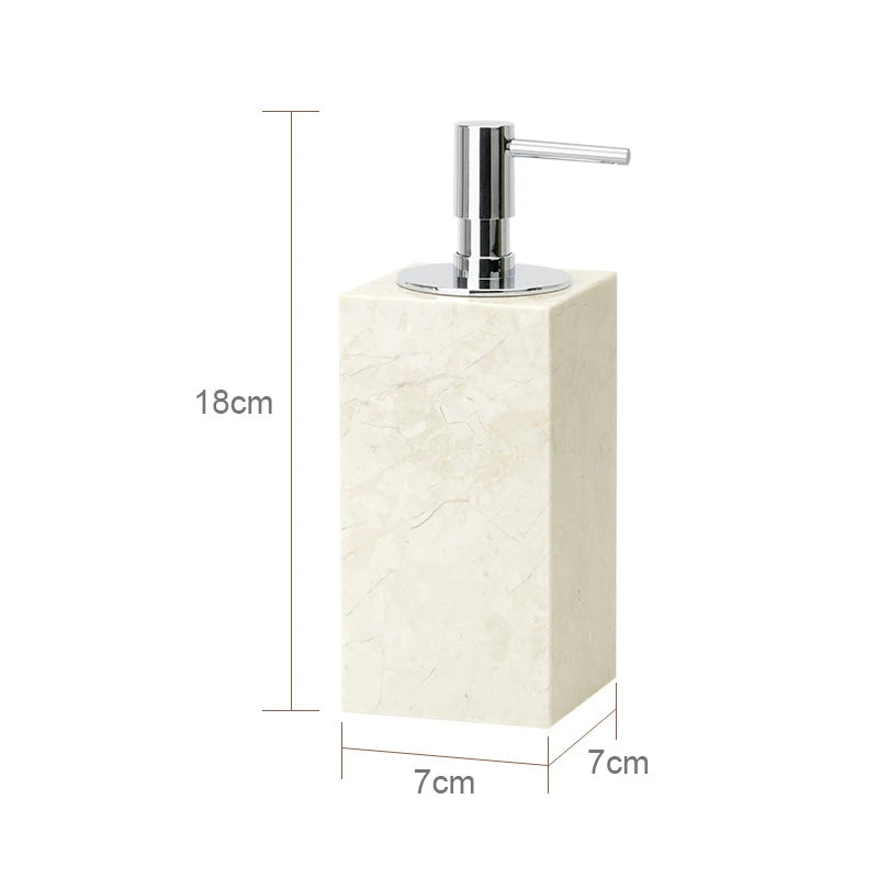 ensemble salle bain marbre blanc doré plateau distributeur savon accessoires