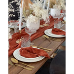 serviette table coton rustique beige orange décoration table manger moderne maison chic