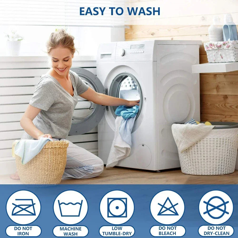 protège oreiller blanc imprimé bleu moderne 50x70cm imperméable non toxique respectueux environnement