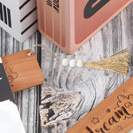 bois décoratives pompons coton boho blanc beige rustic decoration bricolage festive decoration