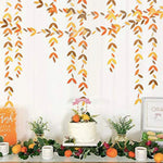 guirlande décorative feuilles stylisées orange jaune marron automne suspension mariage anniversaire festive
