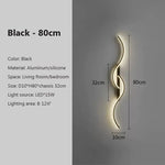 lampe murale led or noir moderne ondulé éclairage cuisine salon chambre coucher