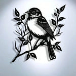 décoration murale oiseau métal noir blanc silhouette artiste