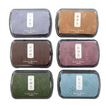 tampons encreurs rétro couleurs unies vintage bois feuilles classiques scrapbooking diy decoration