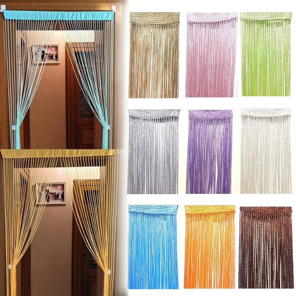 rideaux modernes argentés 1m 2m franges brillantes polyester translucides chambre