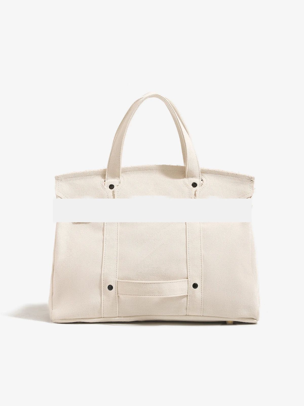 sac main toile coton beige noir vert rose poignées détachables casual chic rivets anti