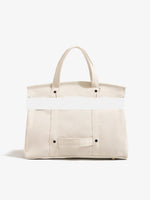 sac main toile coton beige noir vert rose poignées détachables casual chic rivets anti