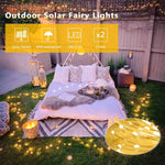 guirlande lumineuse solaire multicolore 22m ip68 étanche modes interrupteur modernes ledextérieur festive