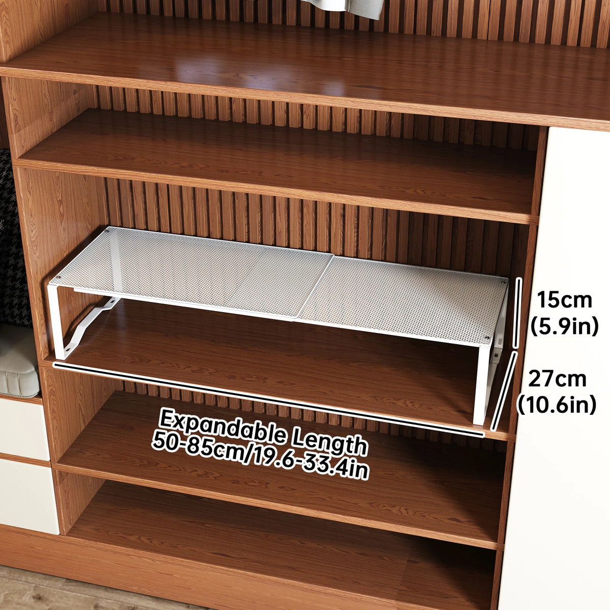 étagère chaussures extensible blanche perforée moderne pieds robustes rangement fer métal adjustable chambre